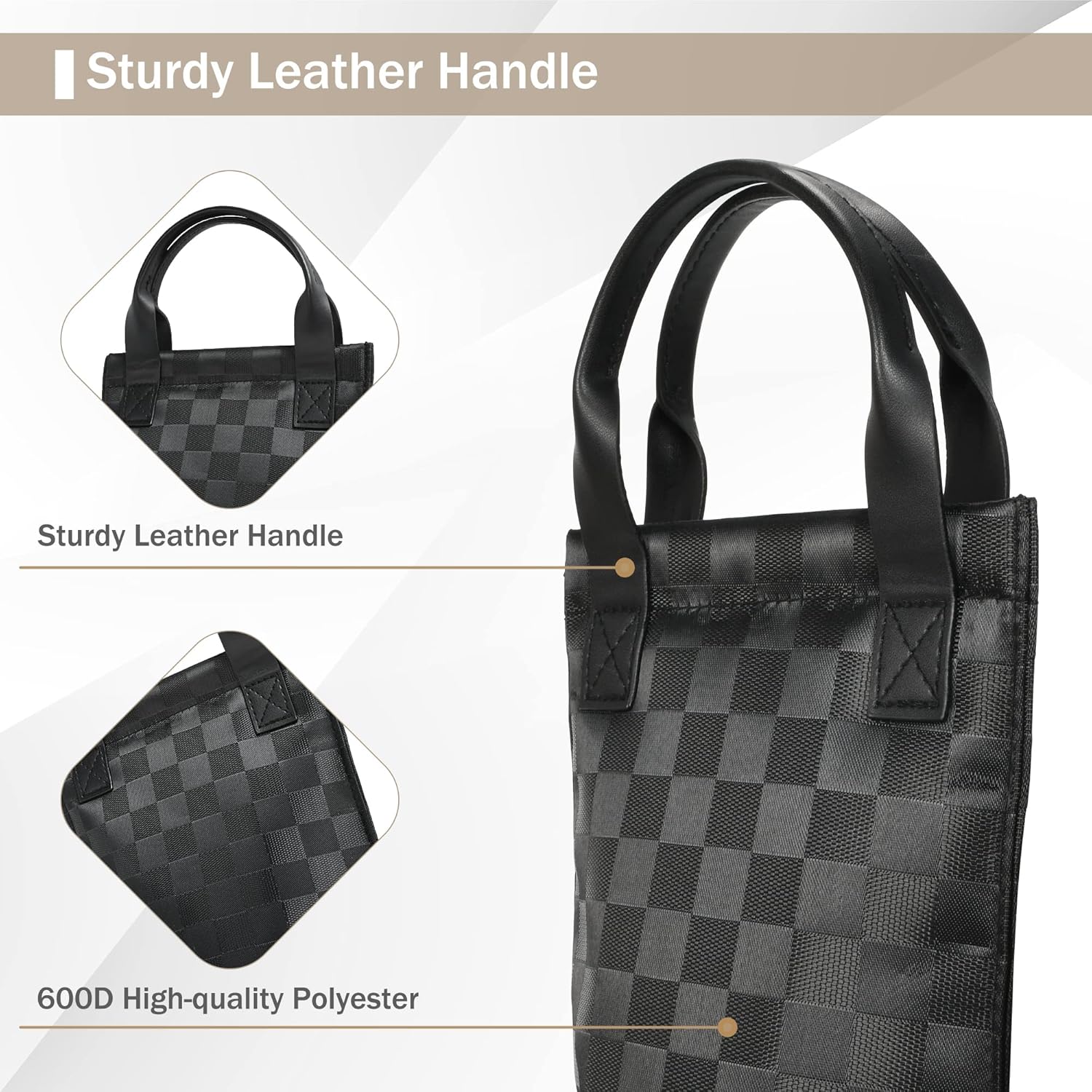 Tirrinia Single Wine Carrier Tote, Insulated Wine Cooler Bag for Travel, Picnic, & Wine Gifts – Thermal Padded Wine Bottle Holder Tote for Men & Women, Wine Gift for Wine Lovers