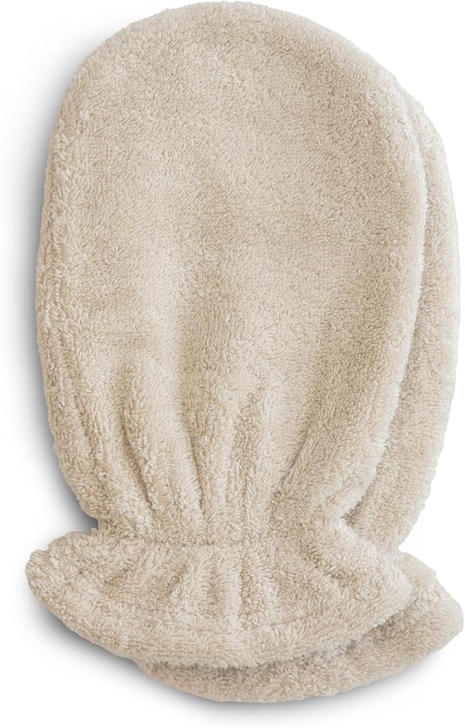 mushie Baby Bath Mitt | Organic Cotton | Pack of 2 (Fog)-BubblyBeeBaby