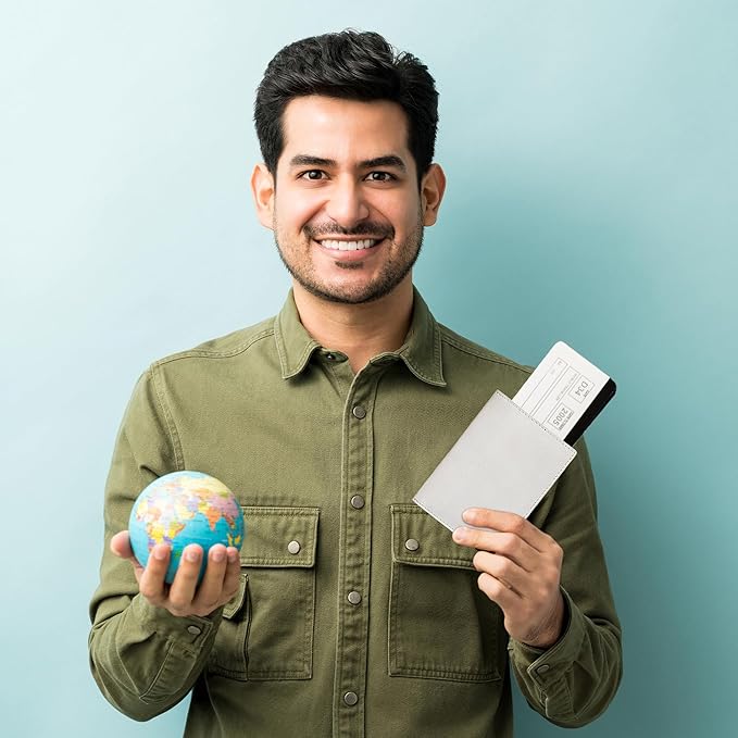 HIFA Leather Passport Holder, Handmade Passport Cover with Card and Ticket Slot - Genuine Leather, Elegant Design, Easy Access - Passport Case, Passport Wallet, Passport Holder-BubblyBeeBaby