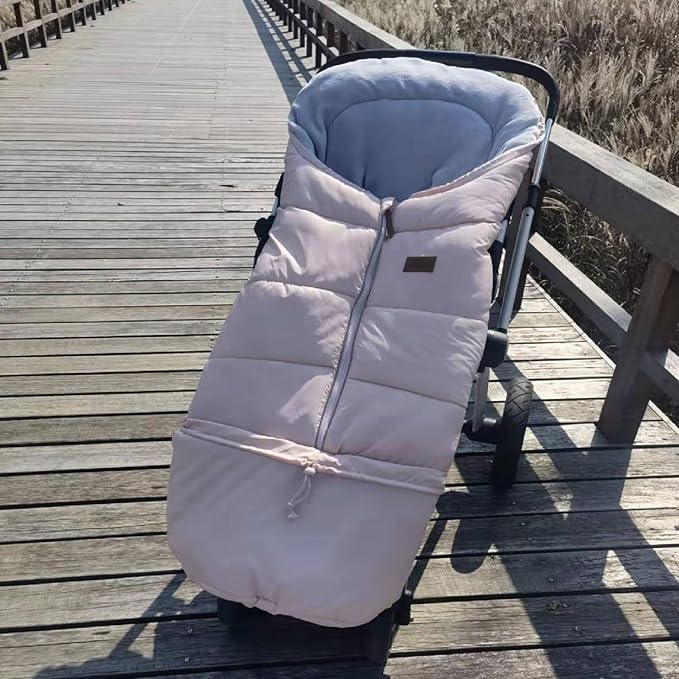 0-5T Length Extension Baby Universal Stroller Footmuff,Waterproof Durable Coral Fleece Stroller Bunting Bag,Stroller Bassinet Winter Blanket Cover Toddler,Pink-BubblyBeeBaby