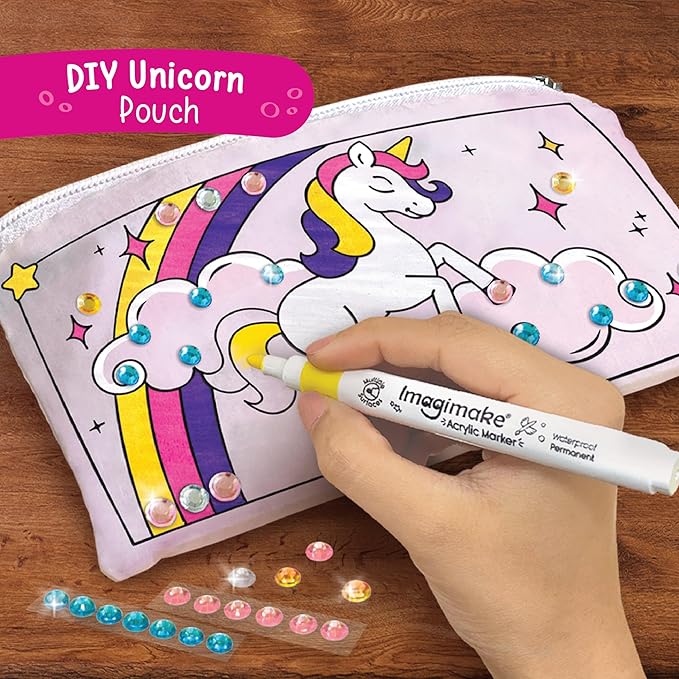 Imagimake Princess Craft Kit | 10 Mess-Free DIY Activities | Bracelet Making Kit, Unicorn Pouch, Butterfly Wands & Photo Frame | Girls Toys Age 6-8 | 5,6,7,8,9,10,11,12 Year Old Girl Birthday Gifts-BubblyBeeBaby