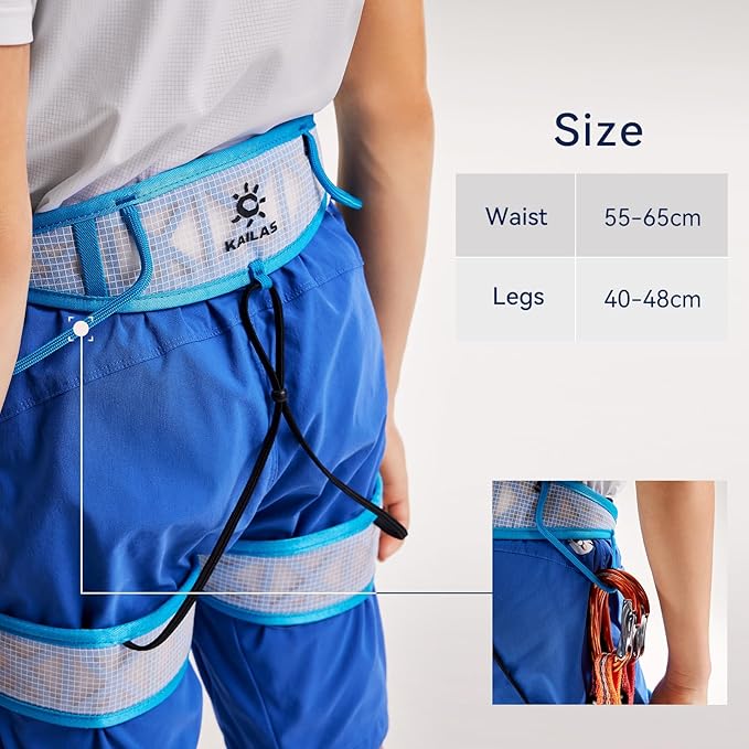 KAILAS Kids Rock Climbing Harness Child Safety Belt Climbing Gear Adjustable Lightweight Indoor Gyms Beginners Youth-BubblyBeeBaby