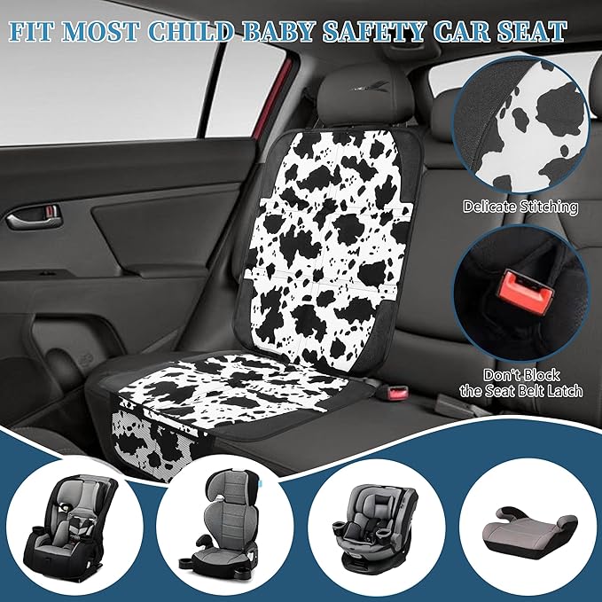 Car Seat Protector for Child Car Seat, 2 Pack Baby Car Seat Covers with Mesh Pockets & Non-Slip Backing 600D Durable Seat Protector-BubblyBeeBaby