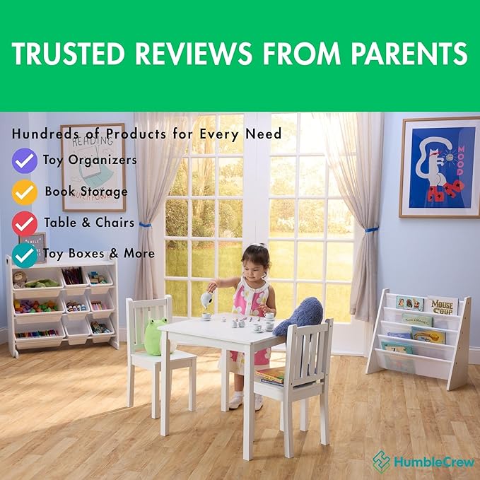 Humble Crew Supersized Toy Storage Organizer with 16 Removable Bins, White/White – Large Toy Storage for Toddlers Ideal for Kids' Rooms, Playrooms, and Nurseries - Modern Toy Bins for Kids-BubblyBeeBaby