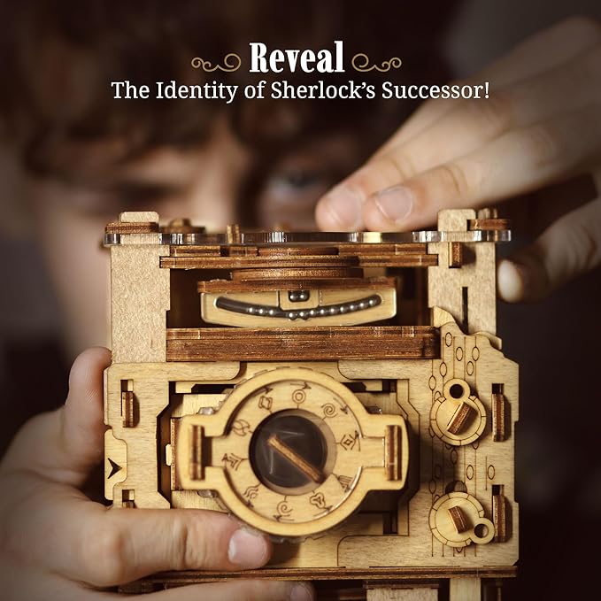 iDventure Cluebox PRO - Sherlock's Camera - Escape Room Game - sequential Puzzle Box - 3D Wooden Puzzle for Adults - Brain Teaser - Birthday Gift Gadget for Men and Women - Money Box-BubblyBeeBaby