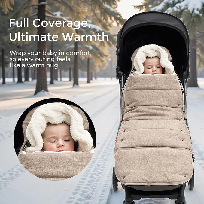 Momcozy Stroller Footmuff | Universal, Weather-Proof, Warm Stroller Bunting Bag | Extendable Winter Cover | Adjustable Buckle-BubblyBeeBaby