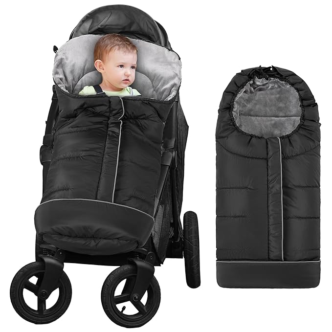 Yoofoss Winter Stroller Cover - Universal Toddler Footmuff, Water Resistant Coral Baby Stroller Bunting Sleeping Bag-BubblyBeeBaby