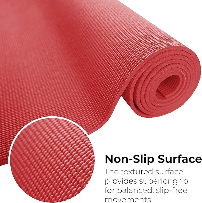Hello Fit 10-Pack Yoga Mat, 68" x 24" Non Slip Exercise Mat, 4mm Thick Gym Mat for Fitness and Stretching, Bulk Non Toxic Yoga Mats for Schools and Studios-BubblyBeeBaby