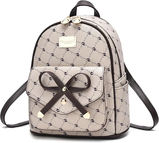 I IHAYNER Girls Bowknot Cute Leather Backpack Mini Backpack Purse for Women-BubblyBeeBaby