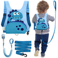 Dr.meter 3 in 1 Toddler Harness Leash + 8.2ft Anti Lost Wrist Link, Cute Dinosaur Kids Safety Harness with Key Lock, Child Walking Harness Assistant Strap for Outdoor Activity Travel
