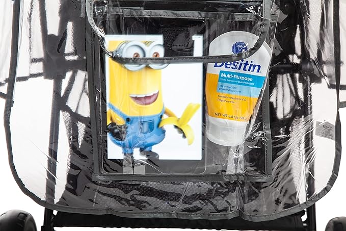 Graco Travel System Weather Shield, Baby Rain Cover, Universal Size to fit Most Travel Systems, Waterproof, Windproof, Ventilation, Sun Protection, Shade, Umbrella, Pram, Vinyl, Plastic, Clear-BubblyBeeBaby