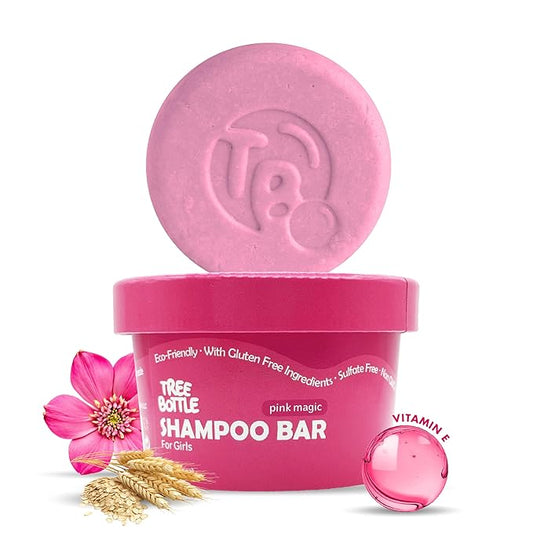 Hydrolyzed Oat Protein + Squalane Shampoo Bar for Girls - 4.5oz - For all Hair Types - Gentle on sensitive Eyes & Scalp - Natural, Tear-Free, Sulfate & Paraben-Free - Made in USA - 4.5oz-BubblyBeeBaby