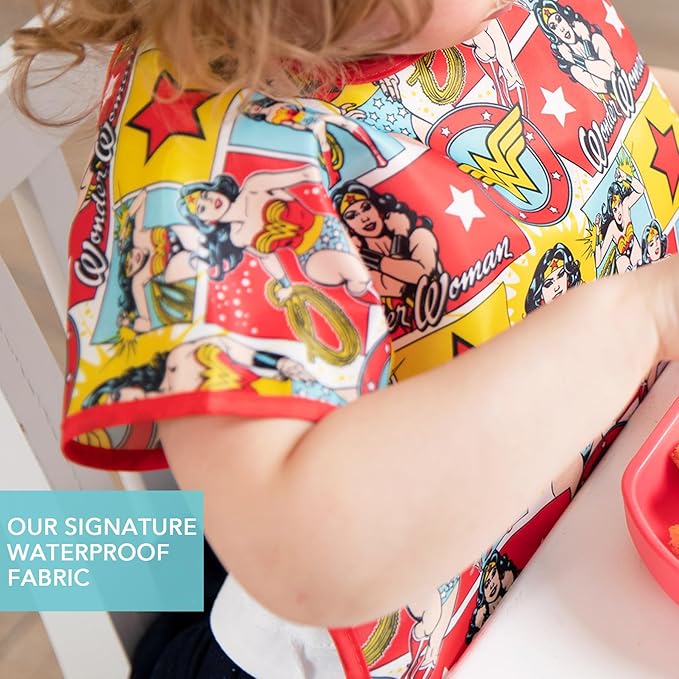 Bumkins Bibs - Toddler Bibs, Waterproof, Large for 1-3 Years, Short Sleeve-BubblyBeeBaby