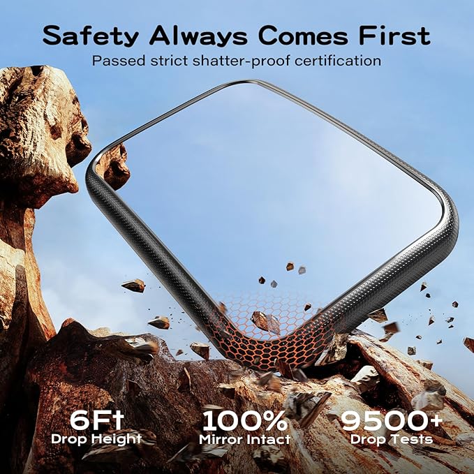 Baby Car Mirror for Baby Hook Clip Design Never Shake Baby Mirror for Car Seat Mirror Rear Facing Newborn Essentials Easy Install Back Seat Mirrors for Car Clear View ShatterProof Crash Tested-BubblyBeeBaby