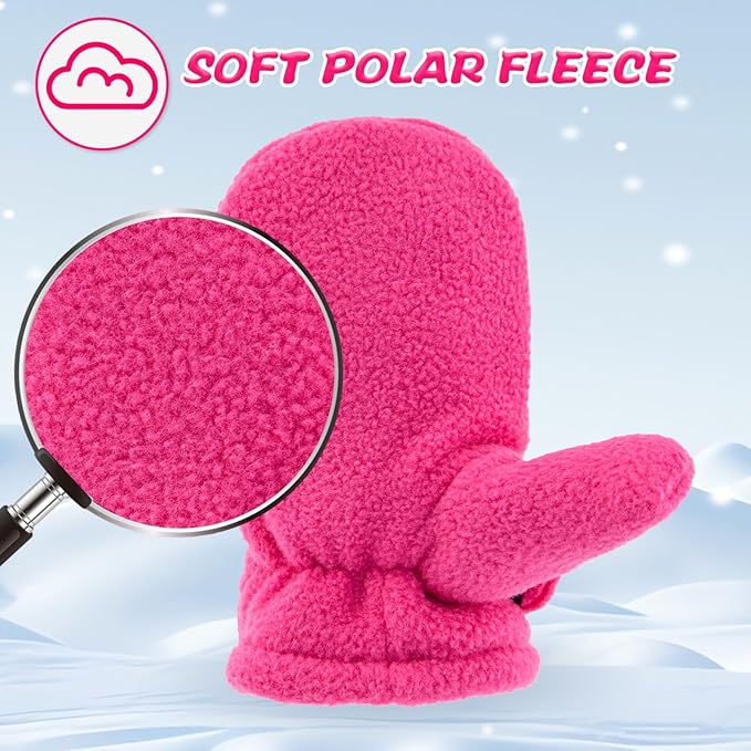 BAVST Baby Toddler Winter Mittens Girls Warm Fleece Lined Gloves Kids Sherpa Lined Mittens for Boys-BubblyBeeBaby