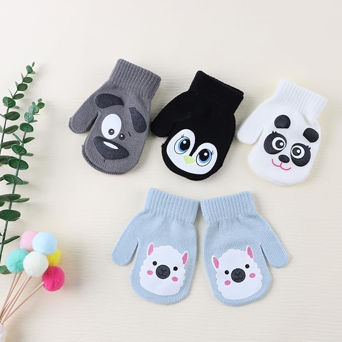 Baby Winter Mittens Toddler Stretch Knit Gloves Magic Warm Glove for Baby Boys Girls-BubblyBeeBaby