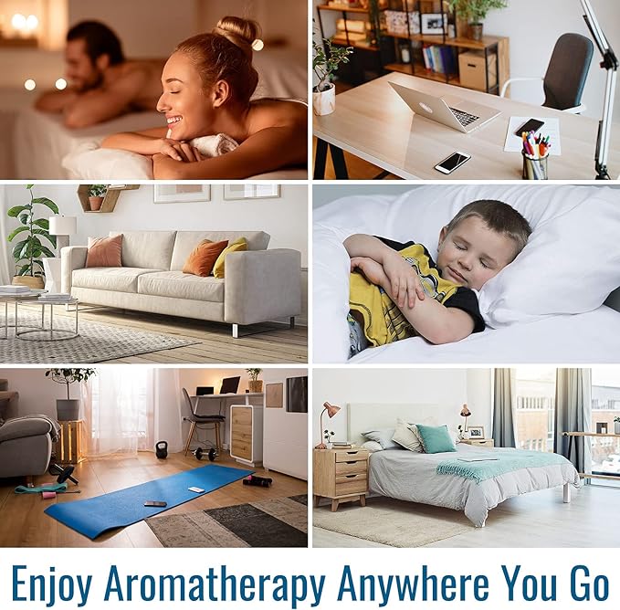 HealthSmart Essential Oil Diffuser, Cool Mist Humidifier and Aromatherapy Diffuser with 150ML Tank Ideal for Small Rooms, Adjustable Timer and Mist Mode, Wood Grain Brown (Pack of 2)-BubblyBeeBaby