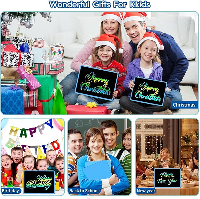 20 Inch LCD Writing Tablet for Kids, Rechargeable Large Kids Drawing Pad, Mess Free Drawing Tablet, Doodle Board, Educational & Learning Drawing Toys for Boys and Girls Aged 3+ Years Old Birthday Gift-BubblyBeeBaby