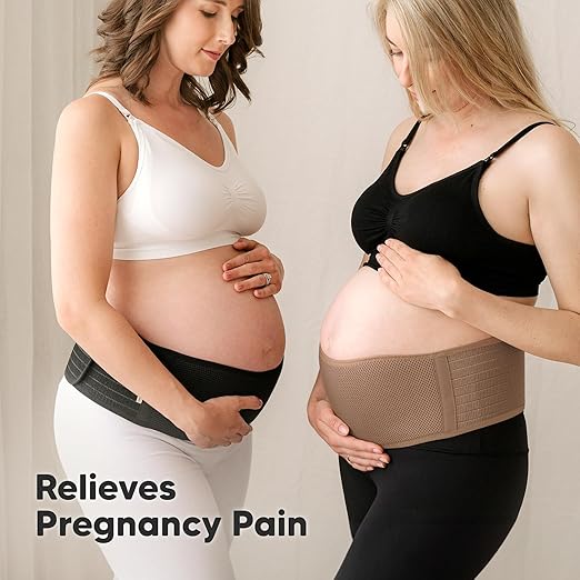 KeaBabies Maternity Belly Bands for Pregnant Women - Soft & Breathable Pregnancy Belly Support Band, Adjustable Maternity Belt for Back, Pelvic Support, Comfortable, Easy to Use (Warm Tan, M/L)-BubblyBeeBaby
