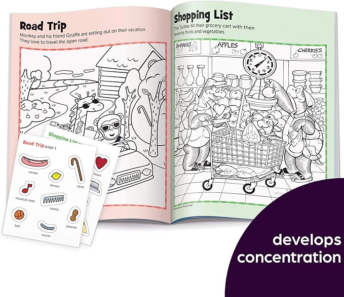 Highlights Hidden Pictures Sticker Fun for Kids Ages 3-6, 4-Pack, 64 Pages of Seek and Find Sticker Activities, Books Double as Coloring Books, 480+ Stickers, Volume 1-BubblyBeeBaby