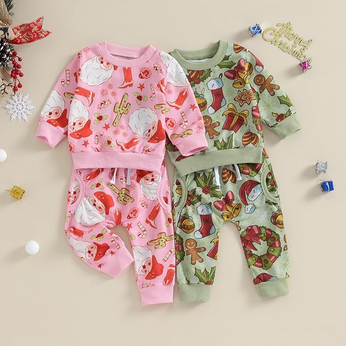 0-4T Toddler Boy Girl Halloween Outfit Fall Clothes Ghost Long Sleeve Sweatshirt Top Pants Baby Halloween Clothes-BubblyBeeBaby