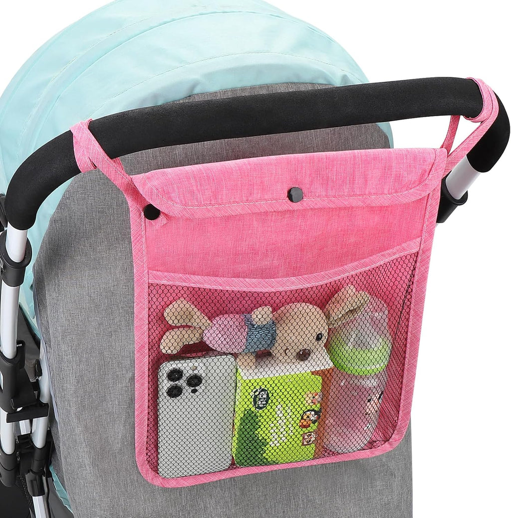 Accmor Universal Stroller Organizer, Mesh Bag Fits for Uppababy, Nuna, Britax, Doona Strollers, Non-Slip Adjustable Stroller Mesh Cargo Net Storage Caddy Accessories