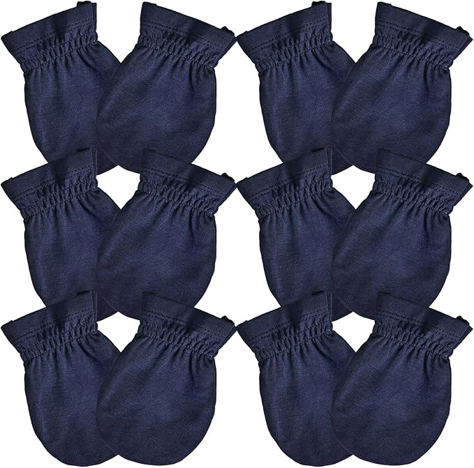 SuperSoft Baby Mittens, Bamboo Viscose Infant Newborn Mittens for Girls Boys No Scratch Gloves 6 Pack-BubblyBeeBaby