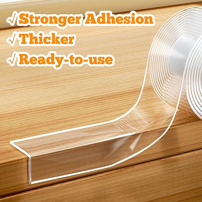 2 Rolls Clear Soft Corner Protectors for Furniture Strip,1.57 in x 13.12 FT,Sharp Edge & Table Bumper,Window Edge,Wall Protector, Soft Corner Guards Safe for Proof,Table Corner Protectors in Family-BubblyBeeBaby