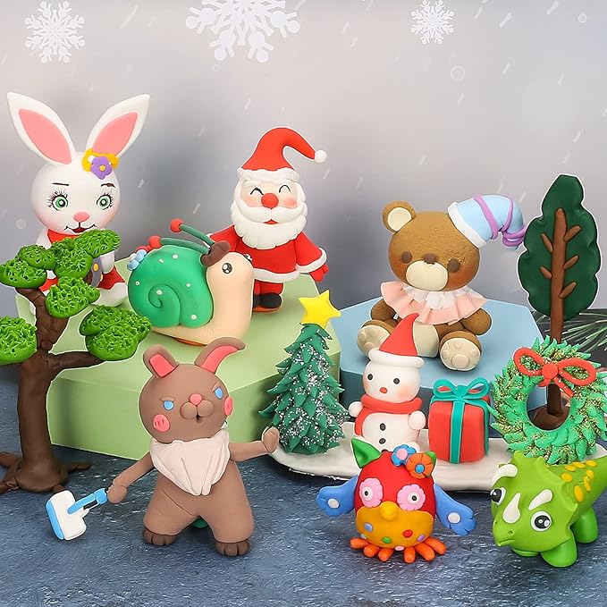 ifergoo Air Dry Clay for Kids - 102 Colors Molding Magic Clay Kit, Safe & Non-Toxic, Kids DIY Model Art & Crafts Toys with Sculpting Tools, Birthday & Christmas Gifts for Boys & Girls 3-12 Years Old-BubblyBeeBaby