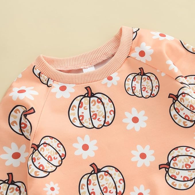 0-4T Toddler Boy Girl Halloween Outfit Fall Clothes Ghost Long Sleeve Sweatshirt Top Pants Baby Halloween Clothes-BubblyBeeBaby