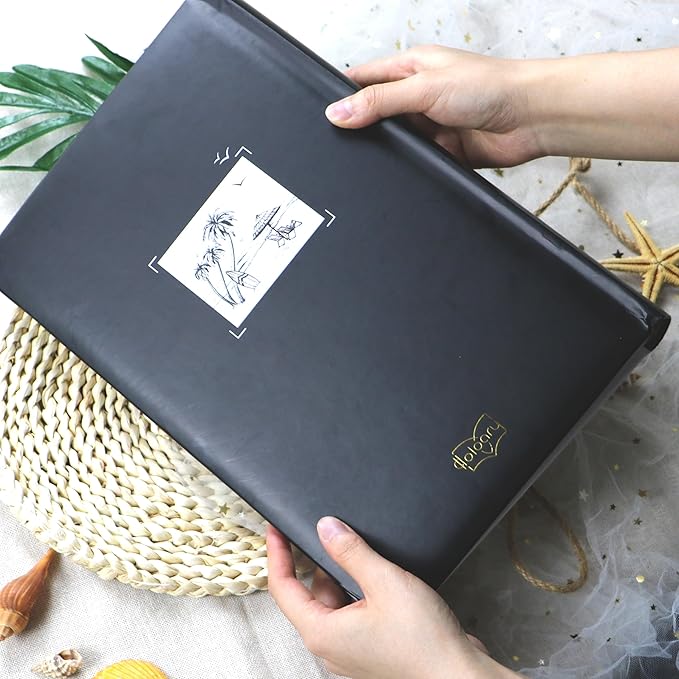 Holoary Travel Photo Album 4x6 - 300 Photos, Three Pictures Per Page, Memo Area, Beach & Vacation Memories-BubblyBeeBaby