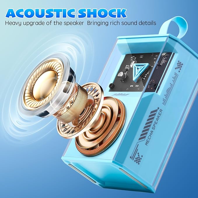 Karaoke Machine for Kids & Adults, Portable Bluetooth Mini Karaoke Speaker with 2 Wireless Microphone and Lights, Birthday Gifts for Girls & Boys, Toys for Girls, Family Home Party (Sky Blue)-BubblyBeeBaby