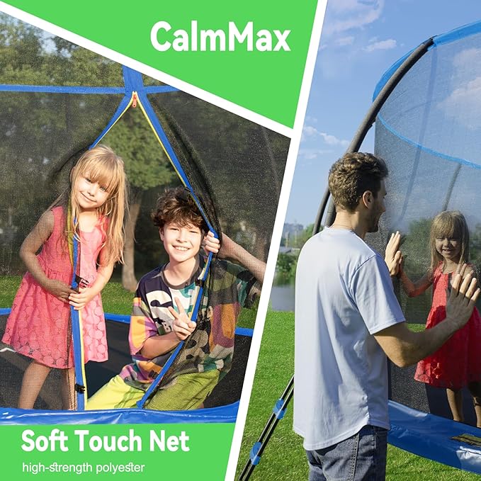 14FT 12FT 10FT 16FT Trampoline with Safety Enclosure, Anti-Rust Coating – ASTM Certified, Heavy-Duty Outdoor Trampoline with Ladder – for Kids & Adults-BubblyBeeBaby