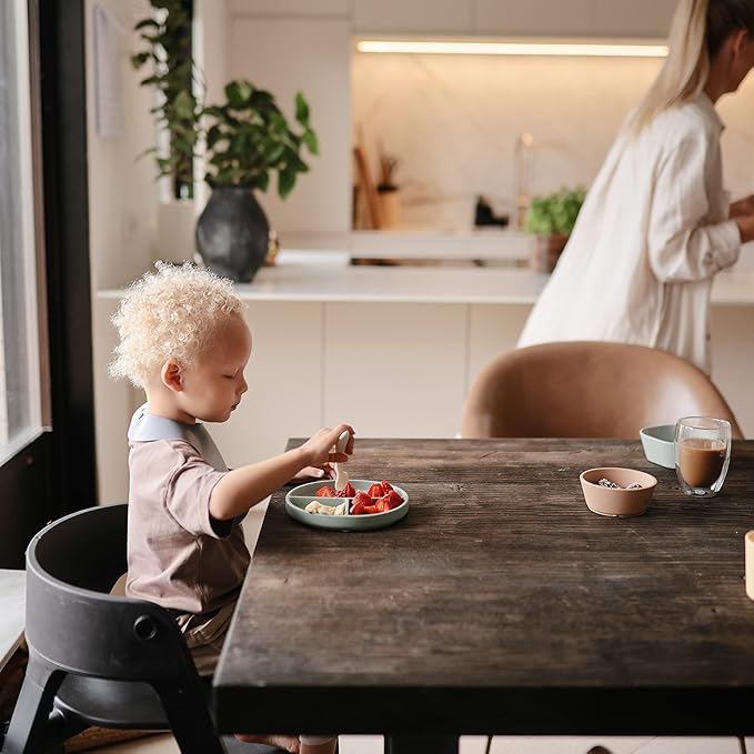 mushie Silicone Baby Bib | Adjustable Fit Waterproof Bibs (Dove Gray)-BubblyBeeBaby