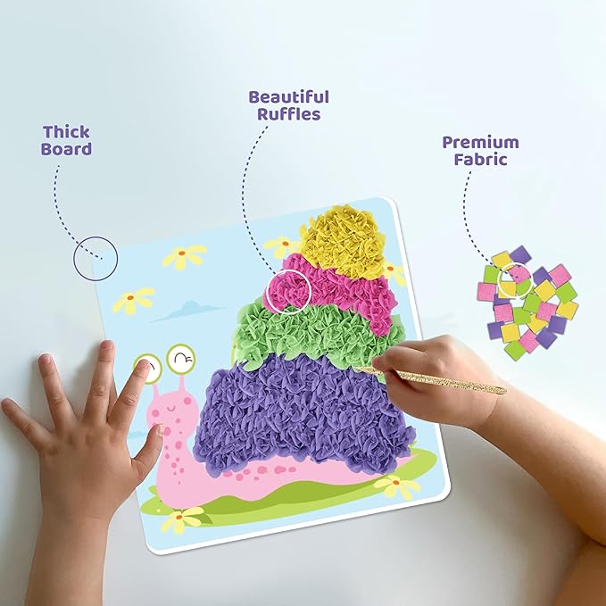 jackinthebox Poke Poke Art – Bugs Theme, Mess-Free Fabric Art and Craft, Flower Pressing Kits, Gift for Kids, Toys for Girls and Boys Ages 4 5 6 7 8-BubblyBeeBaby