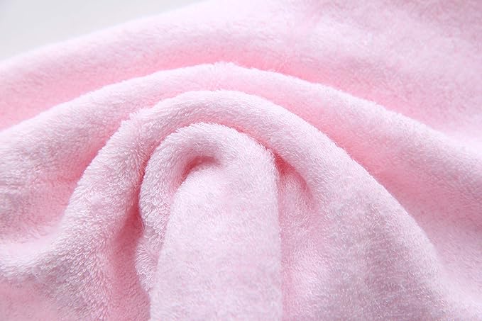 HIPHOP PANDA Baby Washcloths, Rayon Made from Bamboo - 2 Layer Ultra Soft Absorbent Newborn Bath Face Towel - Reusable Baby Wipes for Delicate Skin - Pink, 6 Pack-BubblyBeeBaby