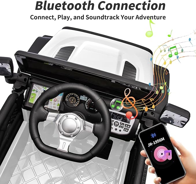 24V Kids Ride on Toy, Kids Electric Vehicles Car Ride on Car Truck for Toddlers with Remote Control, 2x200W Motor - Snow White-BubblyBeeBaby