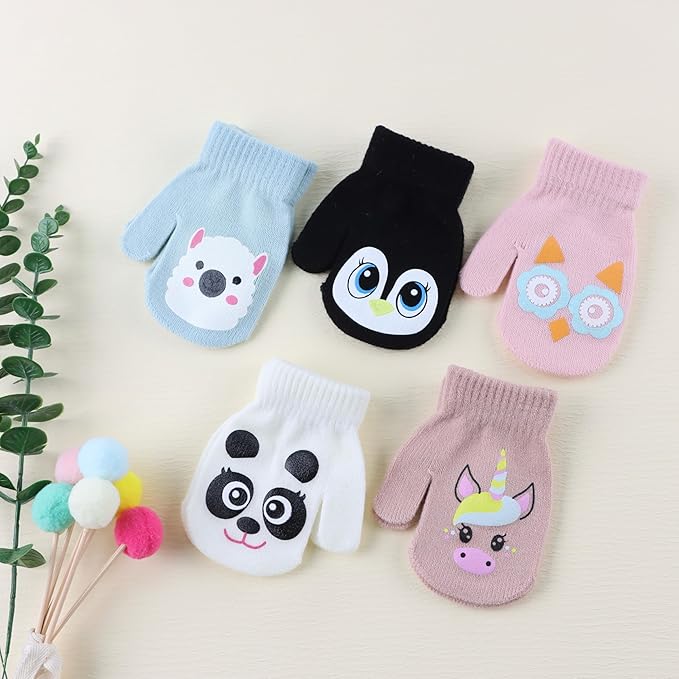 Baby Winter Mittens Toddler Stretch Knit Gloves Magic Warm Glove for Baby Boys Girls-BubblyBeeBaby