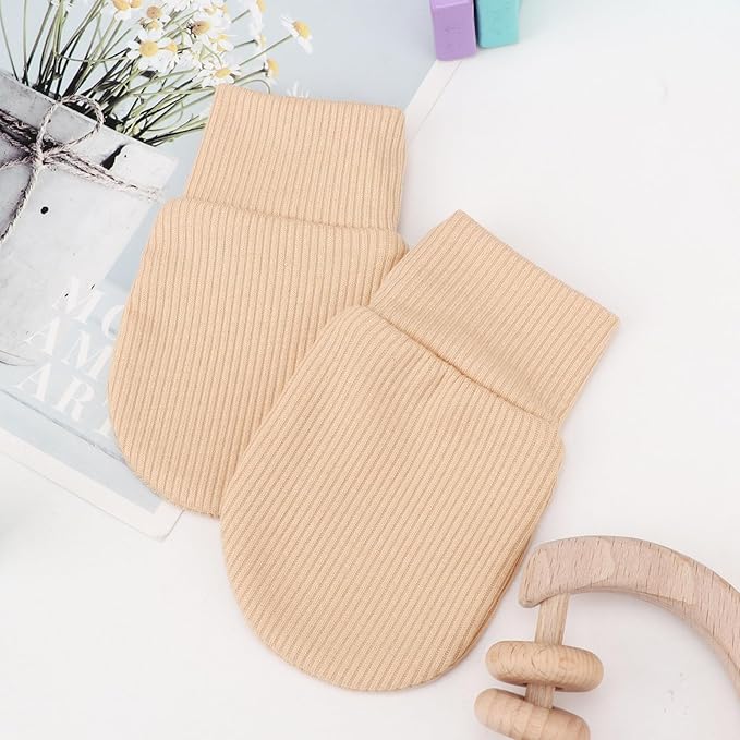 BQUBO 6 Pairs Newborn Baby Boys Girls Mittens 0-6 Months Unisex-Baby Infant Mittens Elastic No Scratch Wrist Gloves-BubblyBeeBaby