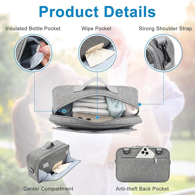 Accmor Stroller Organizer, Universal Stroller Organizer with Insulated Cup Holder Pocket, Dual Purpose Large Capacity Stroller Bag Caddy, Stroller Accessories Fits for Uppababy, Doona, Nuna Strollers-BubblyBeeBaby