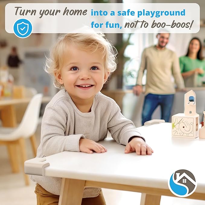 12-Pack Corner Protectors Baby Proof, Furniture Corner and Edge Safety Bumpers, Soft Rubber Foam Cushion Covers, 3M Taped Corner Guards, Baby Child Proofing Pads, Table Corner Protectors, White-BubblyBeeBaby