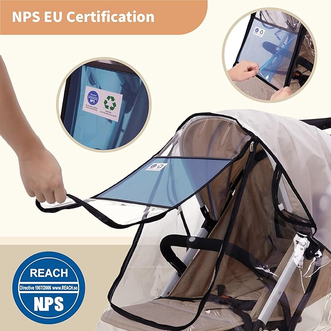 Bemece Stroller Rain Cover Universal Stroller, Travel Weather Shield Windproof and Waterproof Protect from Dust and Snow-BubblyBeeBaby