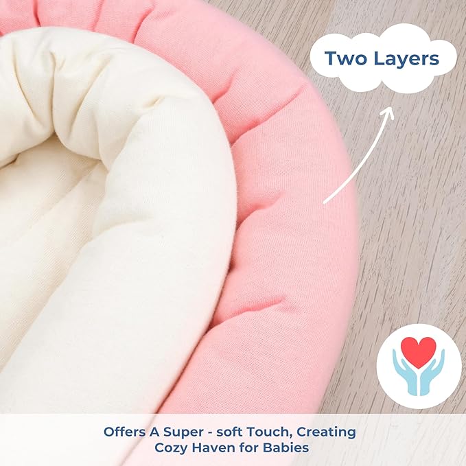 COOLBEBE Upgraded 2-in-1 Babybody Supports for Newborn Infant - Extra Soft Breathable Car Seat Insert Cushion Pad, Perfect for Carseat, Stroller, Swing, Bouncer, Pink-BubblyBeeBaby