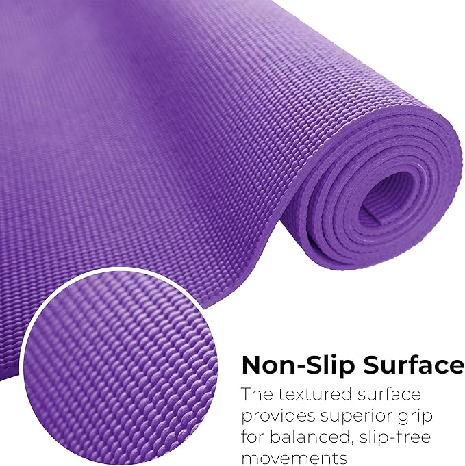 Hello Fit 10-Pack Yoga Mat, 68" x 24" Non Slip Exercise Mat, 4mm Thick Gym Mat for Fitness and Stretching, Bulk Non Toxic Yoga Mats for Schools and Studios-BubblyBeeBaby