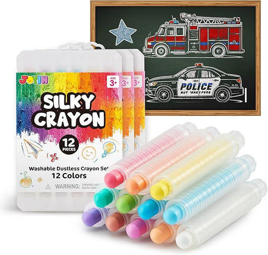JOYIN 36 PCS Silky Crayon for Kids, Toddler Twistable Crayon, 12 Colors, Art Supplies, School Supplies, Kids Indoor Activities-BubblyBeeBaby