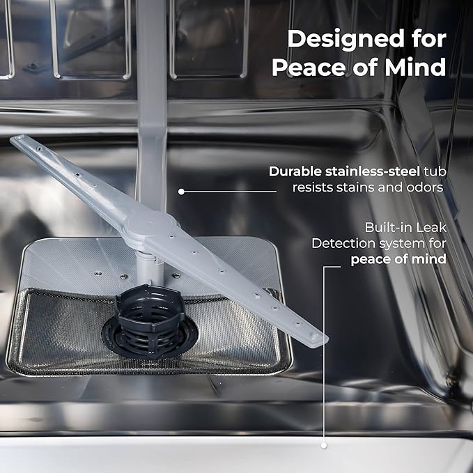 Kenmore 24" Built-in Stainless Steel Tub Dishwasher SmartWash, Smart Dry, and MoreSpace Adjustable Rack, Energy Star Certified, Fingerprint Resistant-BubblyBeeBaby