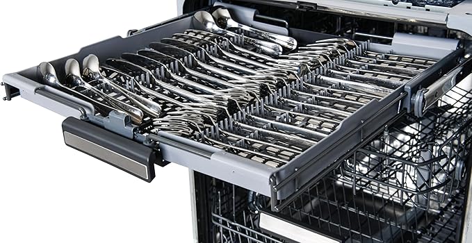 Kenmore Elite 24" Built-in Stainless Steel Tub Dishwasher TotalFlex 3rd, SmartWash, UltraWash, TurboDry, MoreSpace Plus Adjustable Rack, Energy Star Certified, Black-BubblyBeeBaby