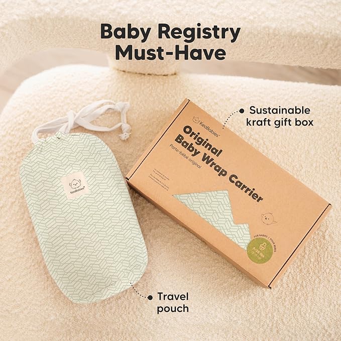 KeaBabies Baby Wrap Carrier - All in 1 Original Baby Carrier Newborn to Toddler Sling, Easy to Wear, Hands Free Bonding, Lightweight, Breathable Infant Wraps (Chevron Maze)-BubblyBeeBaby