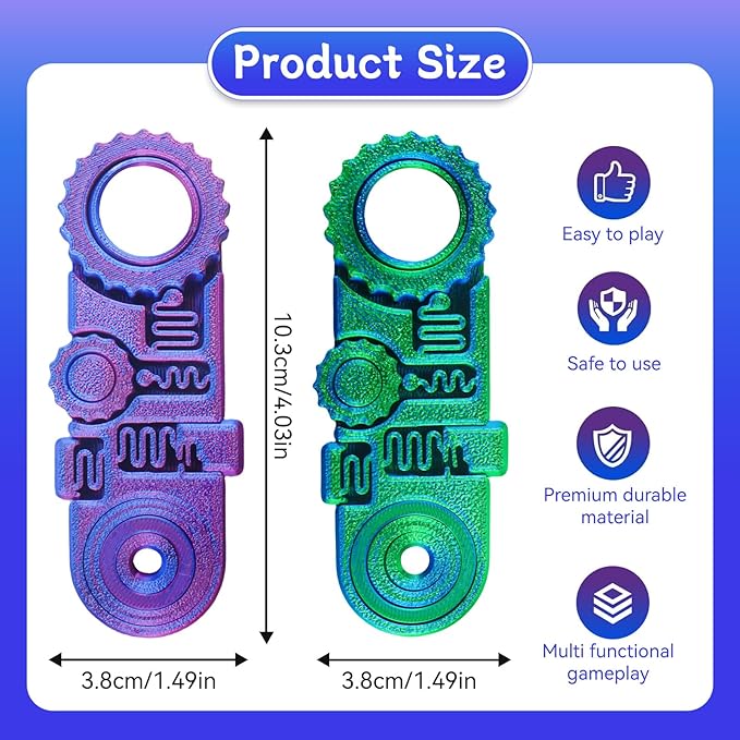 2025 New 3D Printed Fidget Ring Toys, 5-in-1 3D Printed Gear Ball Stress Sensory Toy, Mindful Meditation Gear Toys for Stress and Anxiety Relief, Back to School Supplies Fidget Toy for Kids Adults-BubblyBeeBaby