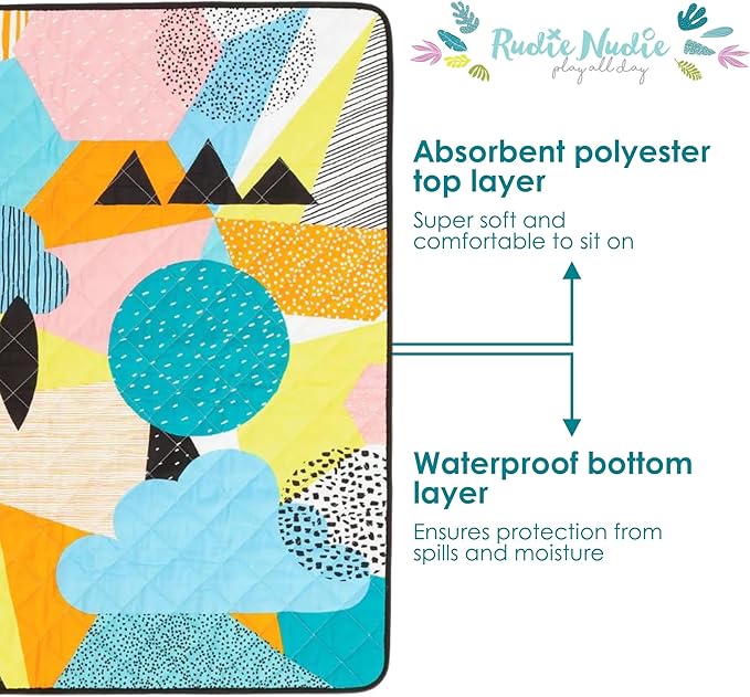 Jumbo Picnic Rug, Large Picnic Mat, 6'7" x 6'7", Outdoor Waterproof Picnic Blanket Beach Mat, Foldable & Waterproof, Picnic Blankets Ideal for Beach & Park, Outdoor Blanket, Happy Now-BubblyBeeBaby